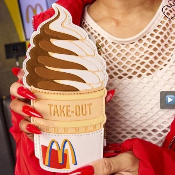 Handbags - Loungefly McDonald's Soft Serve Ice Cream Cone Card Holder NWT